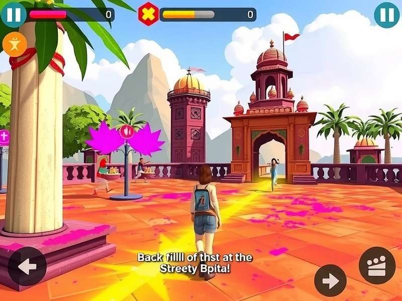Holi Festival Sprint Game Screenshot